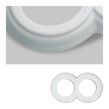 Porzellanrahmen - Unterputz - 2 Elemente