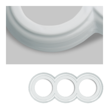 Porzellanrahmen - Unterputz - 3 Elemente