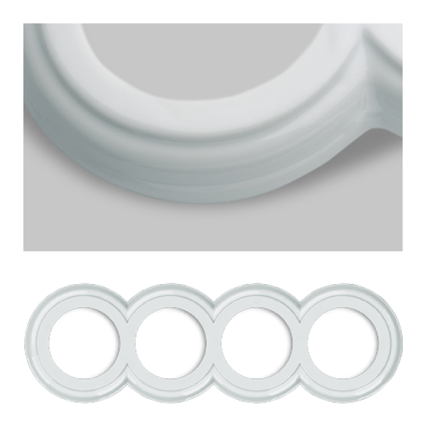 Porzellanrahmen - Unterputz - 4 Elemente